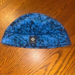 Columbia Blue and Black Patterned Beanie